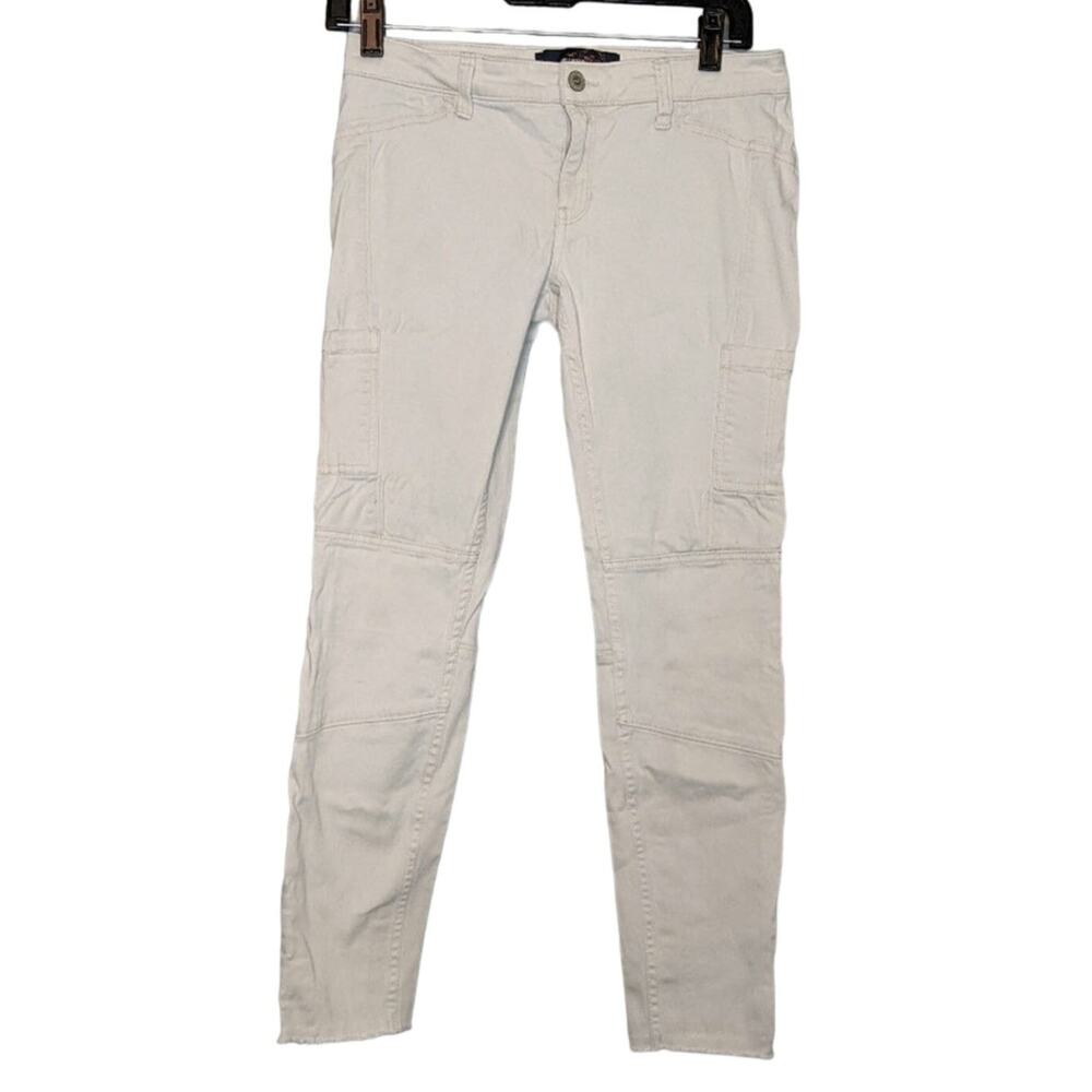 Hollister Raw Hem Crop White Jeans 3 Costal Beach Summer Western Pant Distressed